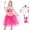 Satmonnus Halloween Pink Princess Dress for G'ir'ls, Deluxe K*-ids Dress Up Costume Clothes Set with Crown, Wand & Gloves for Birthday Halloween Party