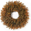 26" Large Fall Boxwood Wreath for Front Door, 24 Inch Artificial Autumn Greenery Wreath with Orange Leaves, All Seasons Faux Eucalyptus Wreath for Wall Window Porch Farmhouse Home Decor