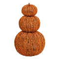 3-Piece Collapsible Woven Vine Pumpkin Tower, Stackable Thanksgiving Centerpiece and Fall Porch Decoration, Nesting Vine Pumpkins Autumn Harvest Decor