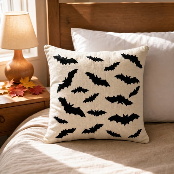 Halloween Ghost Throw Pillow Cover, 20X20inch Halloween Throw Pillow without Pillow Core, Cute Pillow Cover Soft Plush Faux Fur Decorative, Throw Pillows Ghost Decorations Decor Indoor