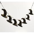 Halloween Pre-Lit Witch Hat String Lights Garland, ,Lighted Hanging Halloween Garland Black Twig Hanging Banner with Warm White LED Lights for Indoor Mantle, Porch, and Party Decorwith