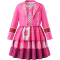 Halloween Princess Costume for G'irls, Pink Dress and Jacket Halloween Cosplay Outfit Fancy Dress Up Party for 3-12 Y