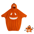 Halloween Pumpkin Costume, Halloween Pumpkin Hooded Blanket, Soft Plush Wearable Jack-O’-Lantern Blanket Cosplay Costume, Orange Pumpkin Sleep Sack Poncho for Adults Onesie Sleepwear