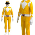 Power Rangers Cosplay Jumpsuit Fancy Dress up costume party Playsuit Costume Cosplay Full Bodysuit Halloween 3D Style M Size,Yellow