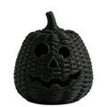 Satmonnus 1 Inch Handwoven Wicker Pumpkin Jack-O'-Lantern with Detachable Witch Hat Lid, Halloween Pumpkin Decoration with LED Candle, Rattan Fall Autumn Harvest Tabletop Decor for Home Porch