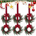 Satmonnus Christmas Mini Wreaths, Set of 3 Small Artificial Pine Cabinet Rings with Red Bows and Berries, Mini Holiday Door and Window Decor, Hanging Indoor Outdoor Christmas Decorations