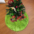 Satmonnus Christmas Tree Skirt, Soft Faux Fur Lime Green Xmas Tree Mat for Holiday Home Decorations, Fluffy Round Christmas Tree Base Cover for Christmas Winter Party Decor, 30 inches