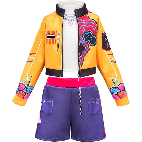 Satmonnus G'irl's Popular Singer Cosplay Costume, Pop Idol Stage Role Play Performance Outfit, Jacket & Shorts Set, Halloween Party Dress Up Costumes