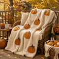 Satmonnus Halloween Flannel Throw Blanket, 39.4" x 27.6" Soft Plush 3D Pumpkin Printed Decorative Blanket for Couch, Bed, Travel, Living Room, Cozy Fall Holiday Home Accent