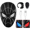 Satmonnus Halloween Hero Mask with Moving Eyes and LED Lights, Ring Remote, Halloween Roleplay Mask Costume for Teens and Adults, Realistic Full Face Cosplay Prop for Christma & Birthday Parties
