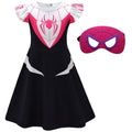 Satmonnus Spider Costume with Mask, Spider Costume Dress Halloween Hero-Themed Cosplay Outfits Set for 5-6Y