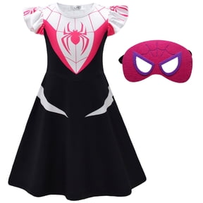 Satmonnus Spider Costume with Mask, Spider Costume Dress Halloween Hero-Themed Cosplay Outfits Set for 5-6Y