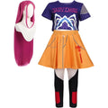 ZUITEH Halloween Anime Cosplay Miras Costumes,Popular Singer Idol Group T-Shirts Skirt Suit With Wig Full Set, Pop Star Dress Up Stage Outfits For School Party Carnival Festival Performance