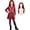 Satmonnus G'irls Red Princess Costume, Halloween Cosplay Full Set Outfit Costume Dress Set with Long Curly Red Wig Halloween Rocker Cosplay Outfit for 3-12Y Birthday Dress Up