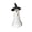 WEIH 13.8" White Wicker Ghost Halloween Decorations, Handmade White Wicker Ghost Figurine with Hat Halloween Rattan Spooky Tabletop Decor for Indoor Outdoor Porch Home Party