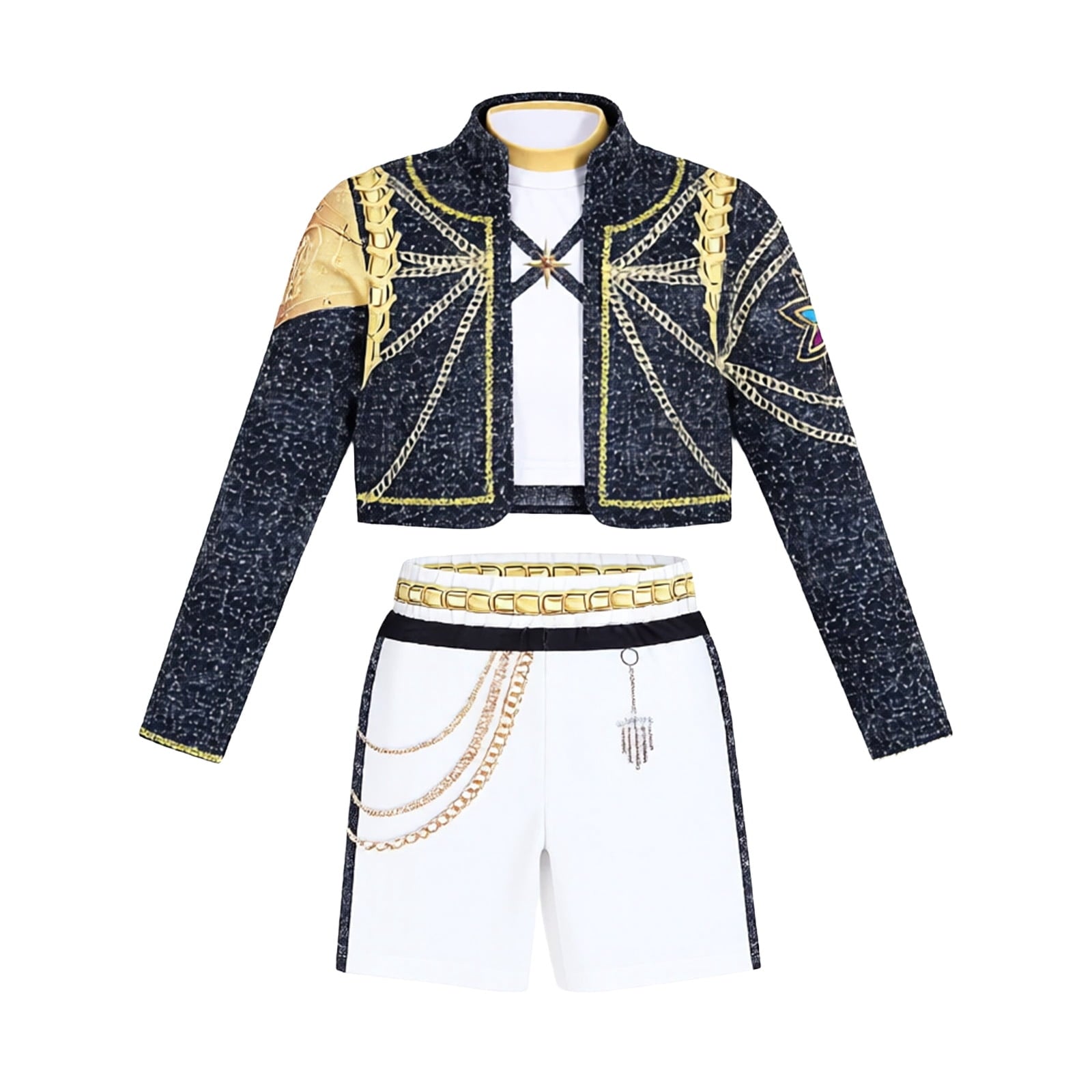 Girls black and gold pop star costume - image 4