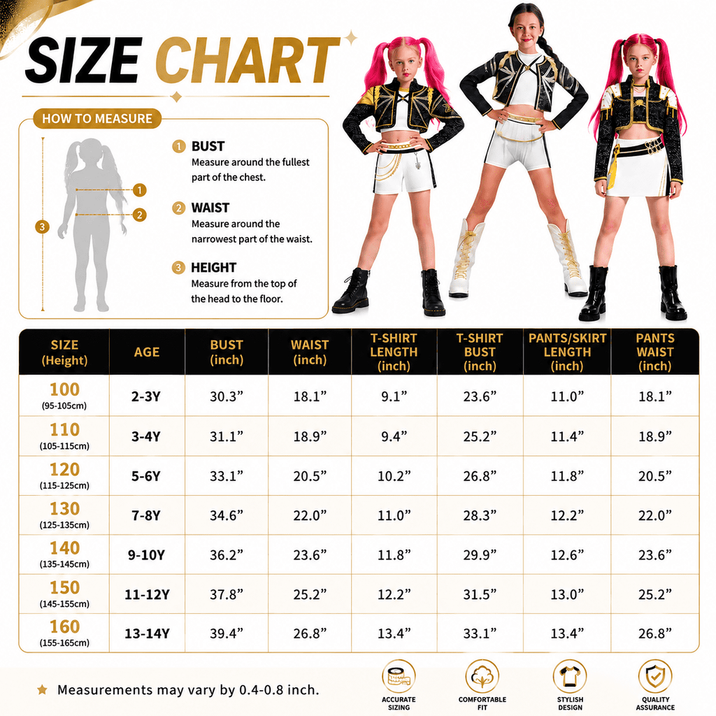 Girls black and gold pop star costume - image 11