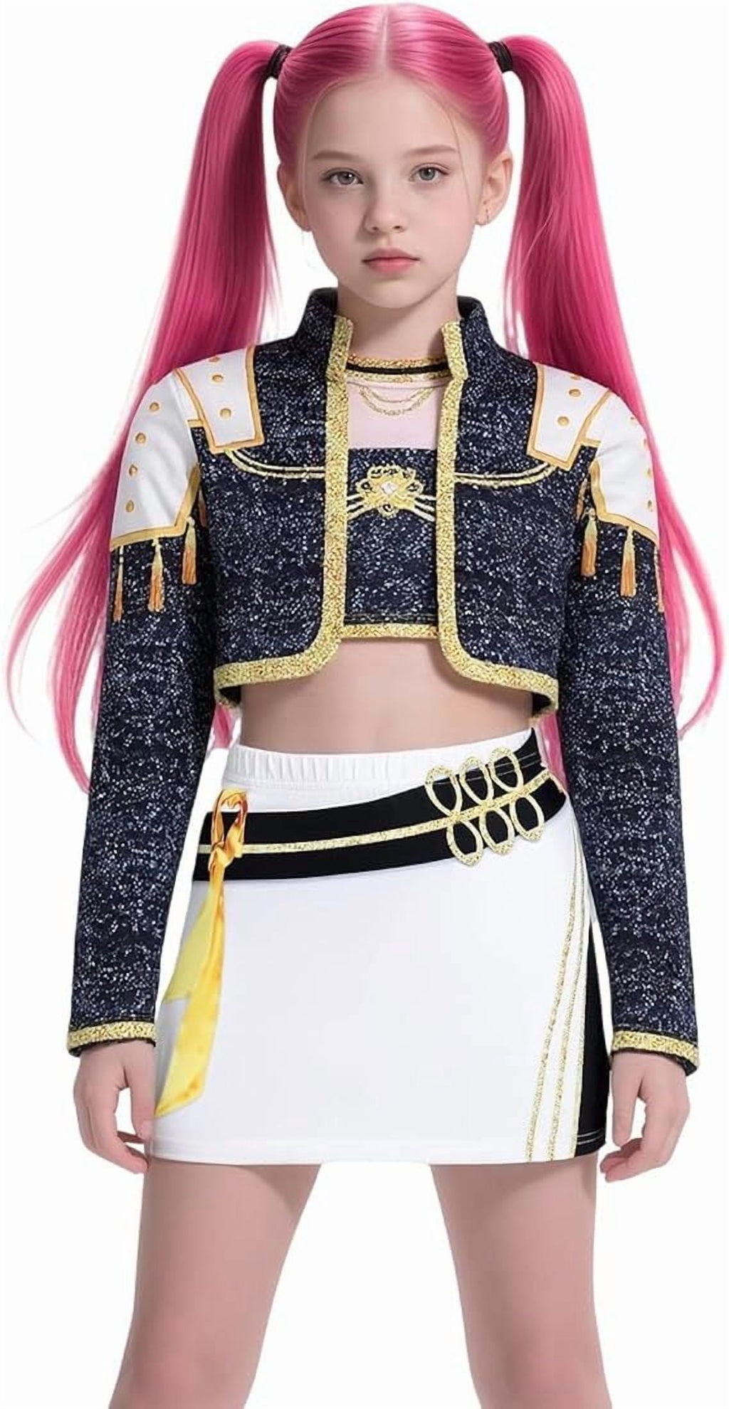 Girls black and gold pop star costume - image 14