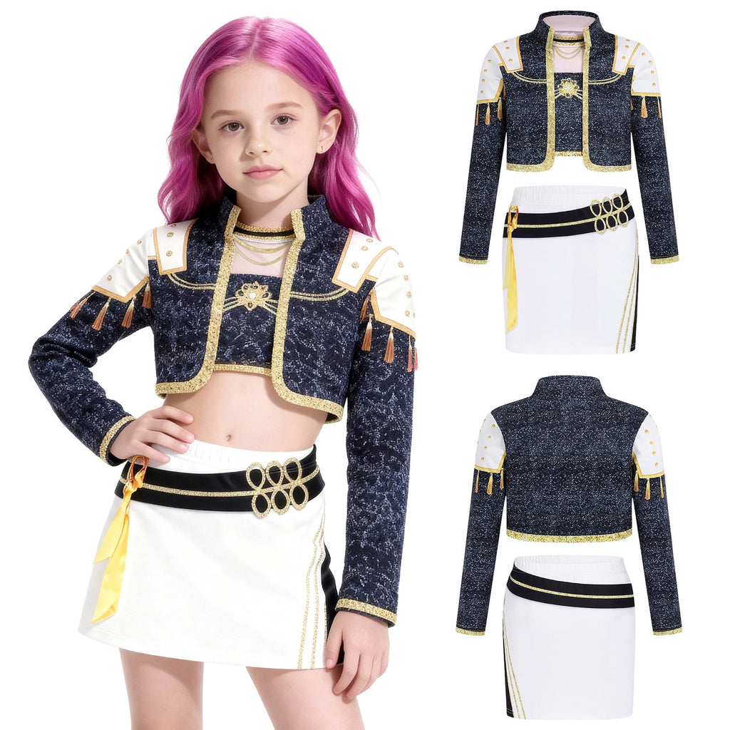 Girls black and gold pop star costume - image 17