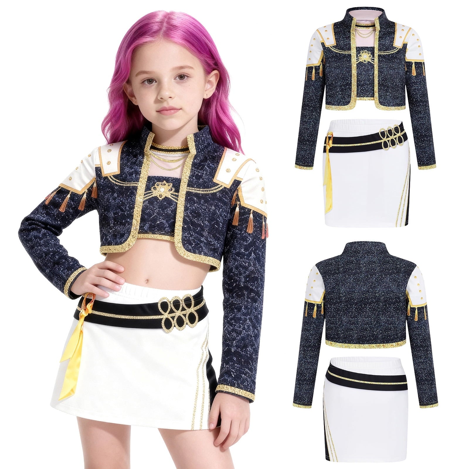 Girls black and gold pop star costume - image 17