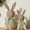 Satmonnus Rattan Effect Resin Bunnies with Light Green Bow 2-Pcs Large & Small, Easter Decorations Bunny Figurines Set, Farmhouse Spring Table Centerpiece Decor for Home Wedding Gift