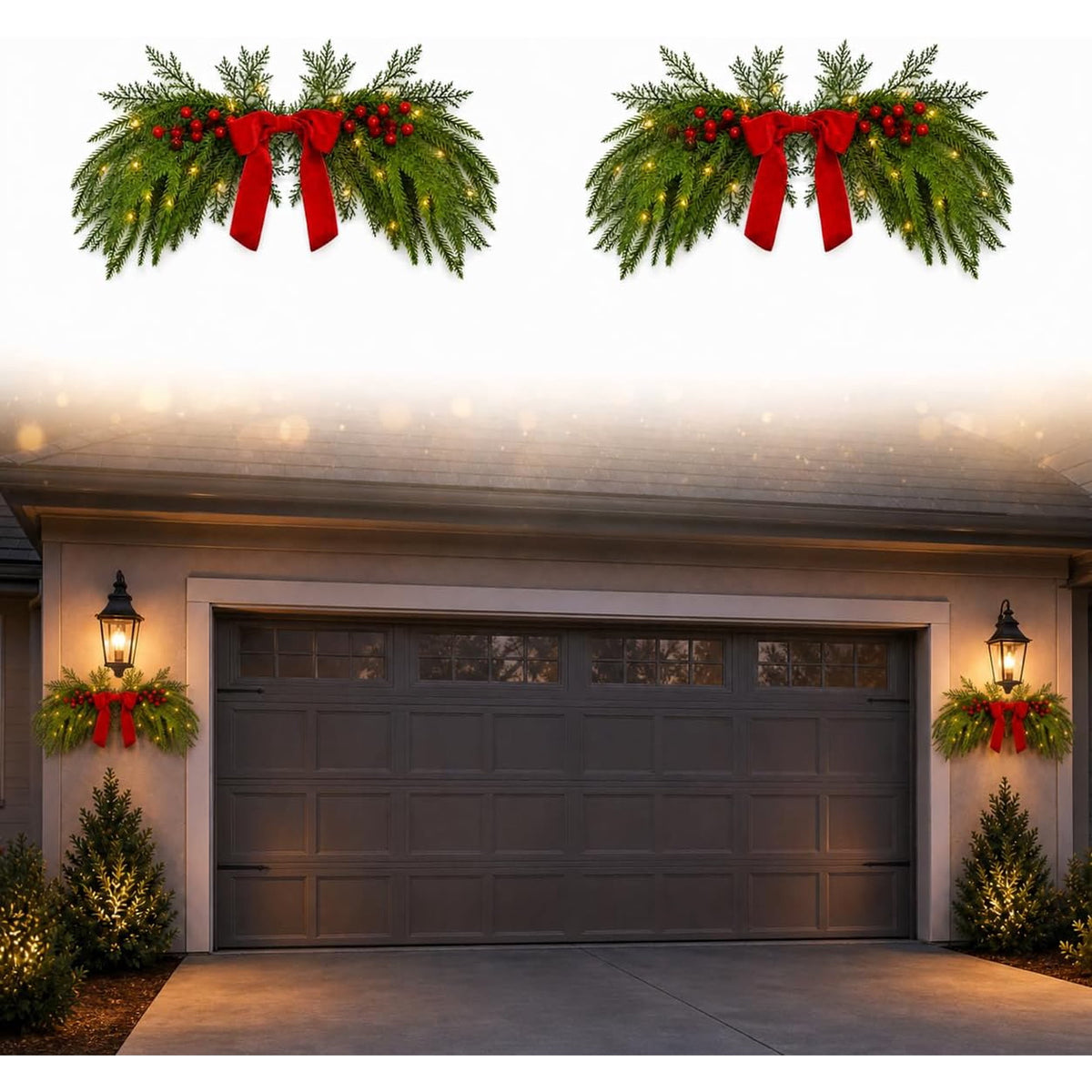 2PCS Christmas Swags - Curved