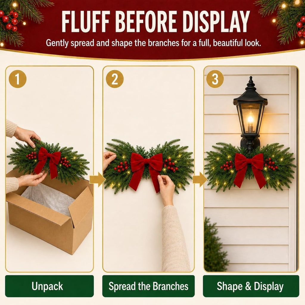2PCS Christmas Swags - Curved - image 4