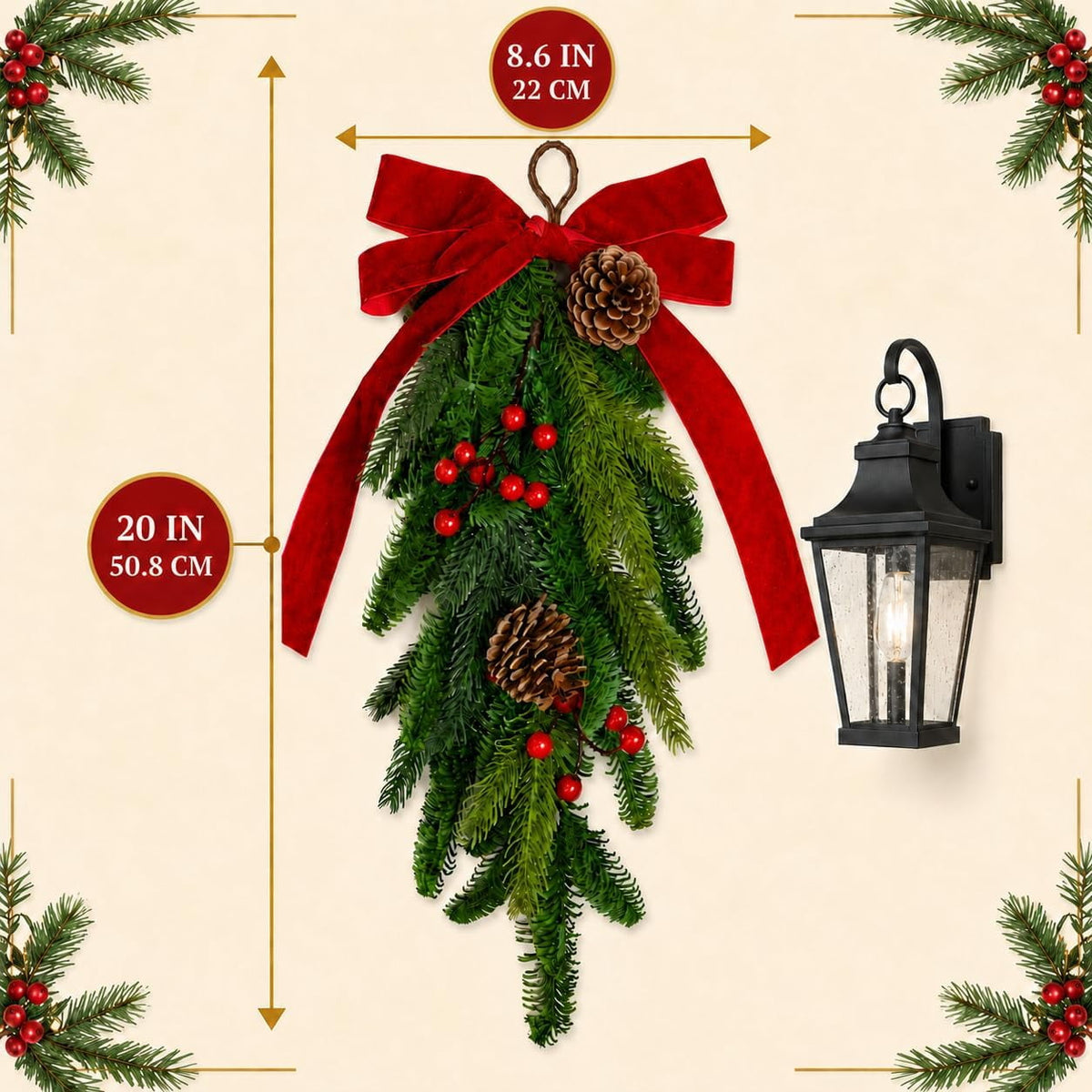 2PCS Christmas Swags - Drop - image 3
