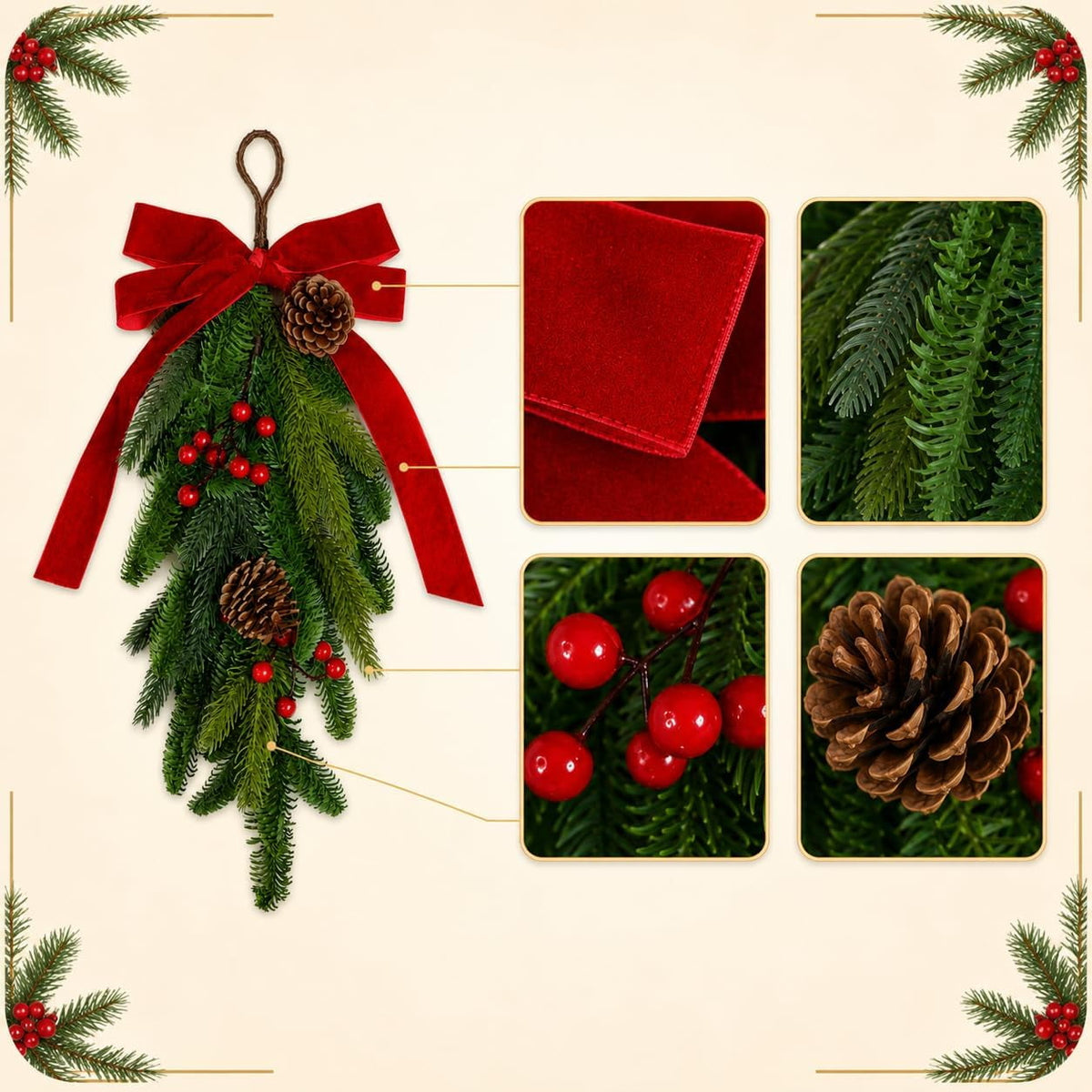 2PCS Christmas Swags - Drop - image 5