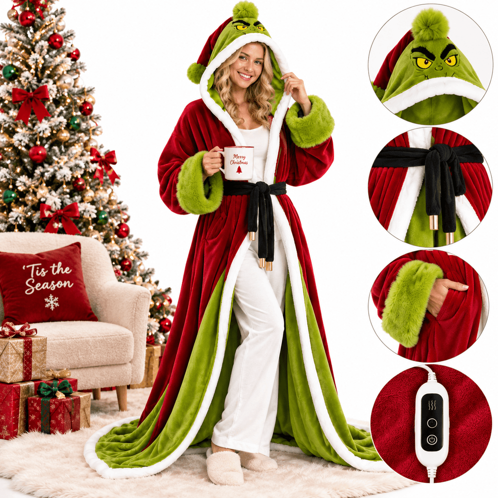 Green Christmas Monster Heated Wearable Blanket - image 1
