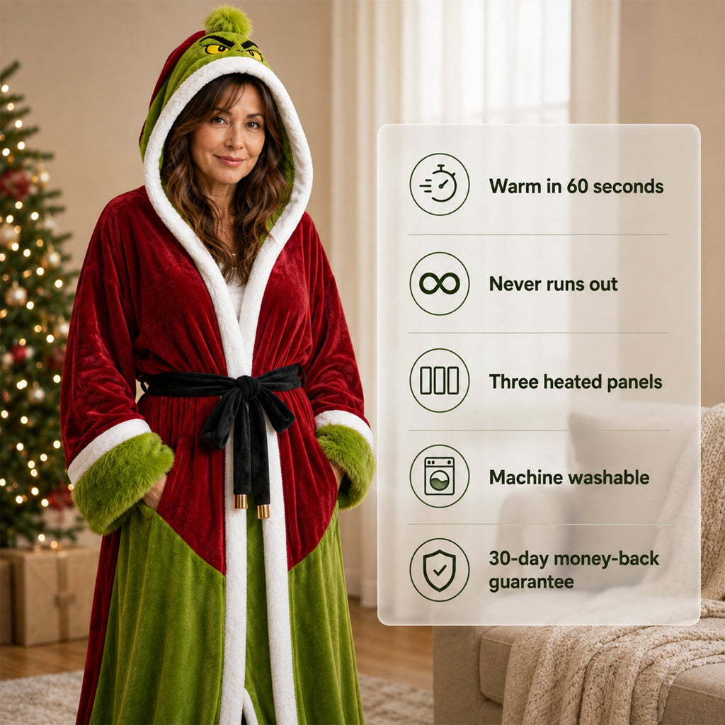 Green Christmas Monster Heated Wearable Blanket - image 3