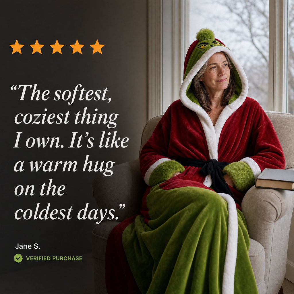 Green Christmas Monster Heated Wearable Blanket - image 8