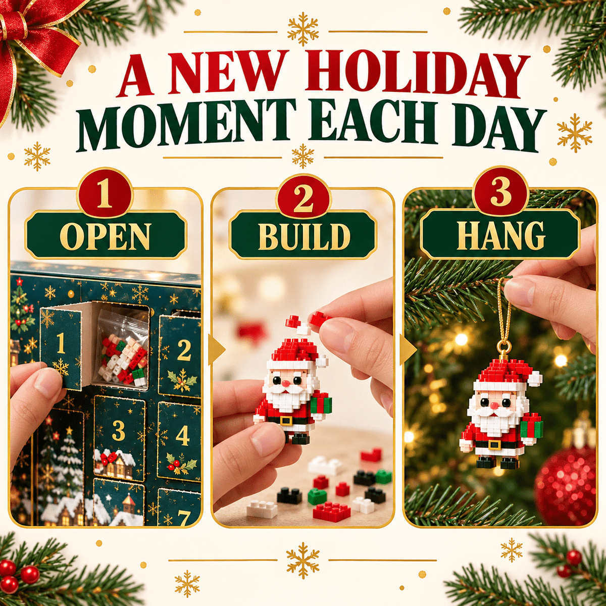 Christmas Advent Calendar - Brick Ornament - image 3