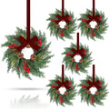 6PCS Mini Christmas Wreaths - Pine