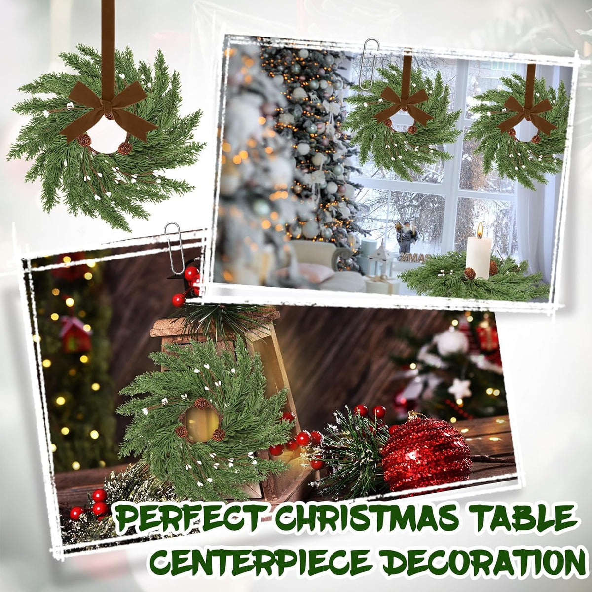 6PCS Mini Christmas Wreaths - Pine - image 11