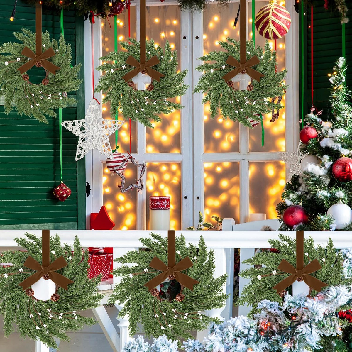 6PCS Mini Christmas Wreaths - Pine - image 13