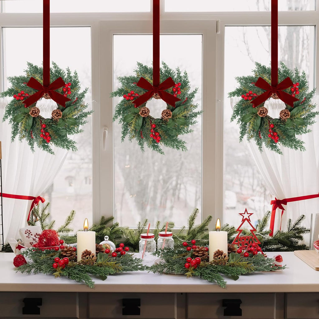 6PCS Mini Christmas Wreaths - Pine - image 3