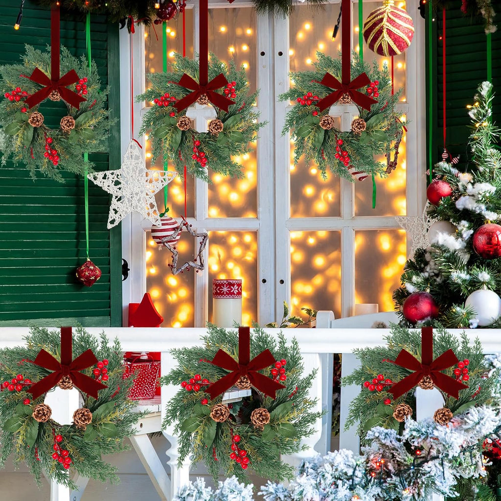 6PCS Mini Christmas Wreaths - Pine - image 5