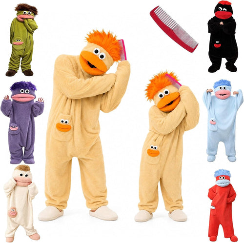 Beige Funny Big Mouth Monster Onesie