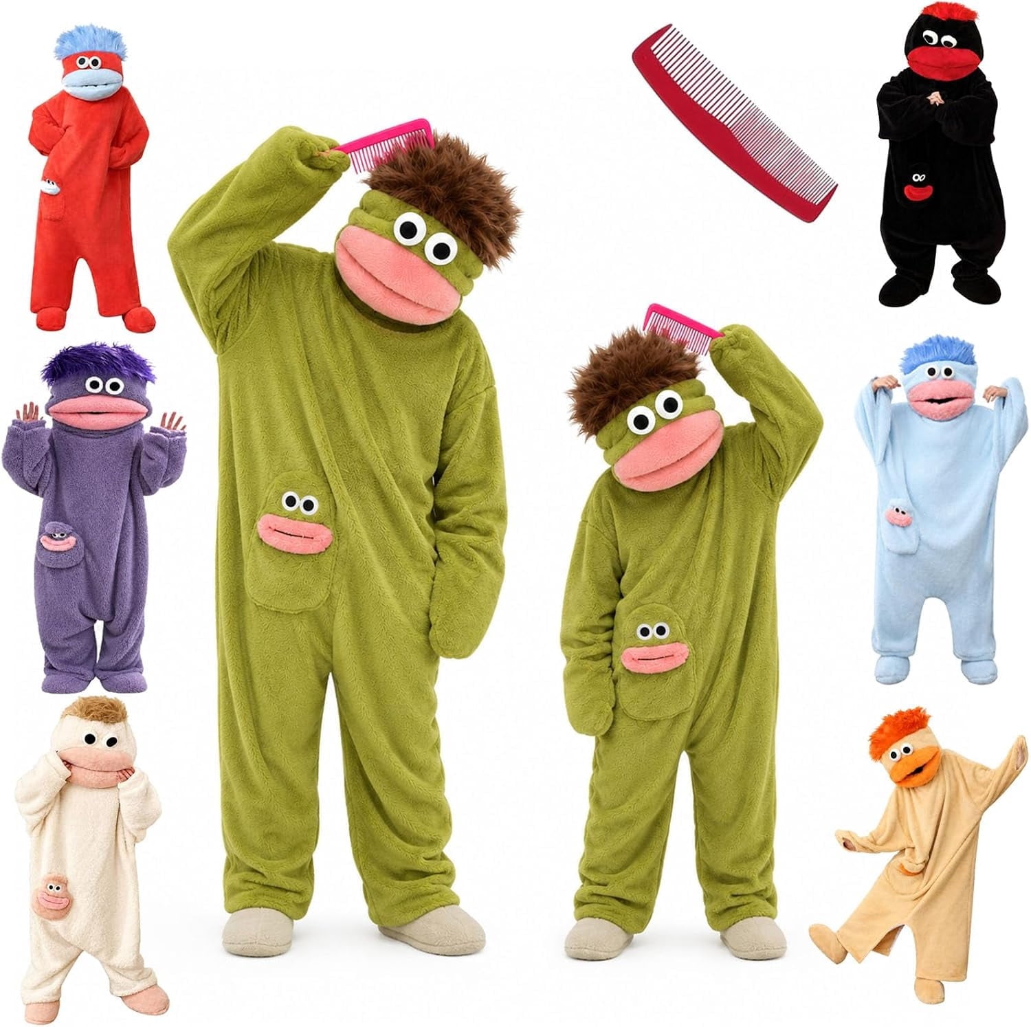 Green Funny Big Mouth Monster Onesie