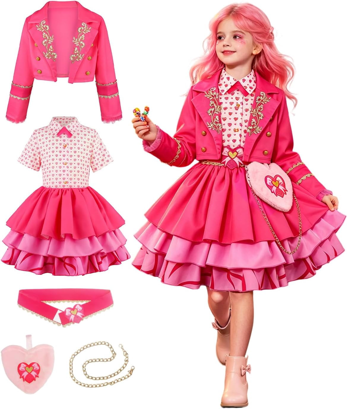 Girls Pink Princess Costume 1