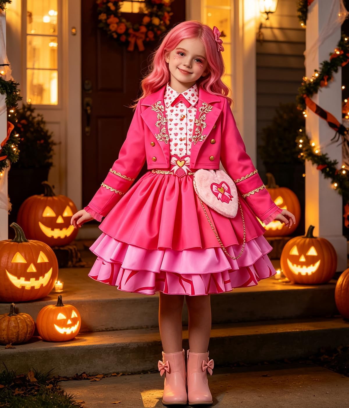 Girls Pink Princess Costume 5