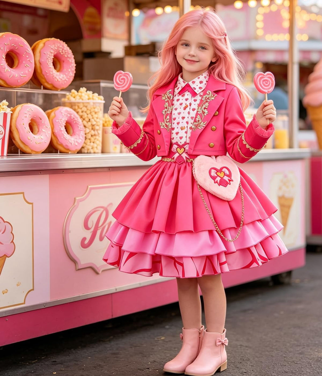Girls Pink Princess Costume 6