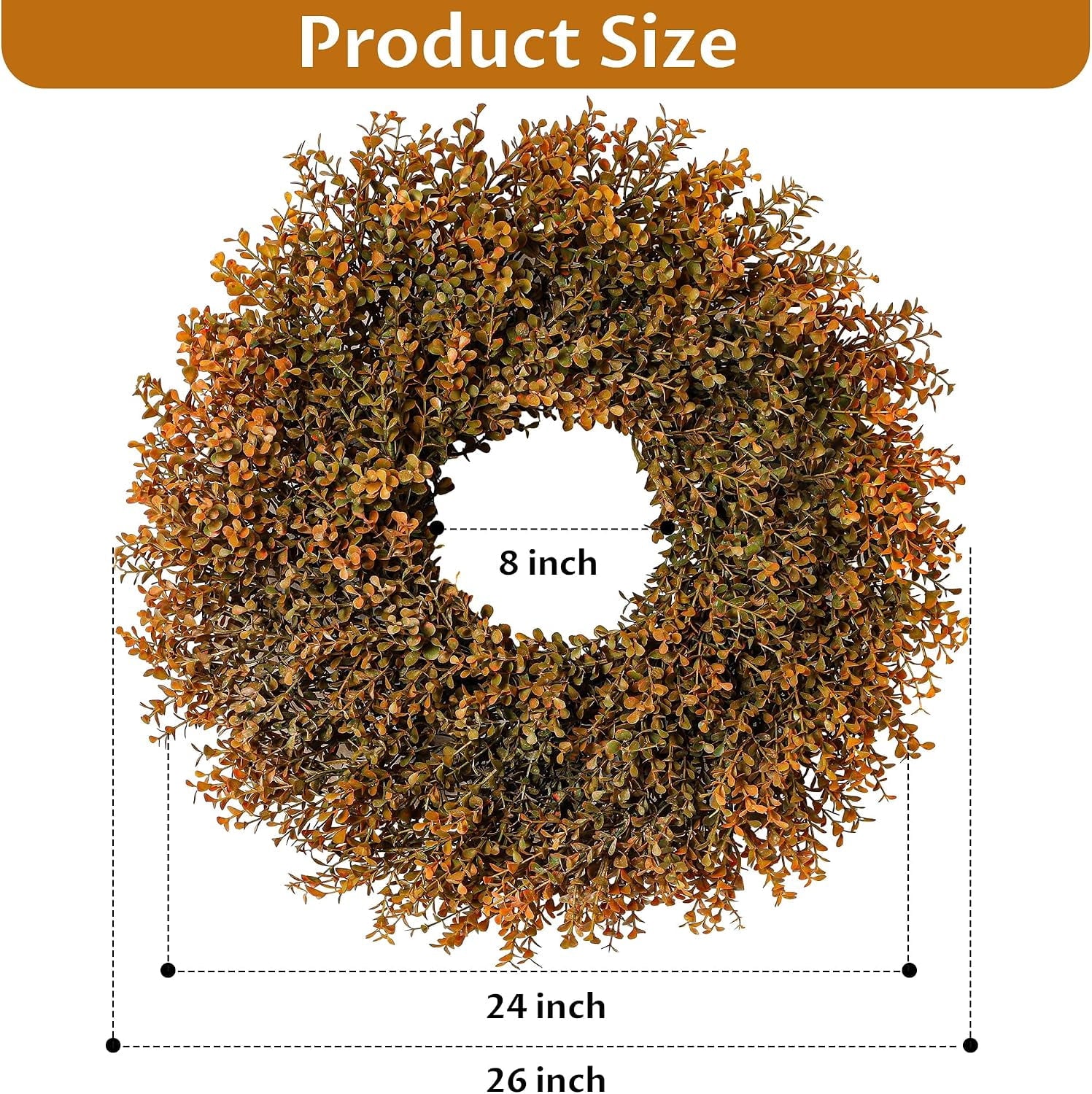 Satmonnus 26 inch fall boxwood wreath image 3