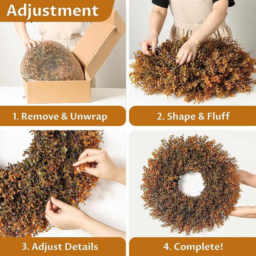 Satmonnus 26 inch fall boxwood wreath image 5