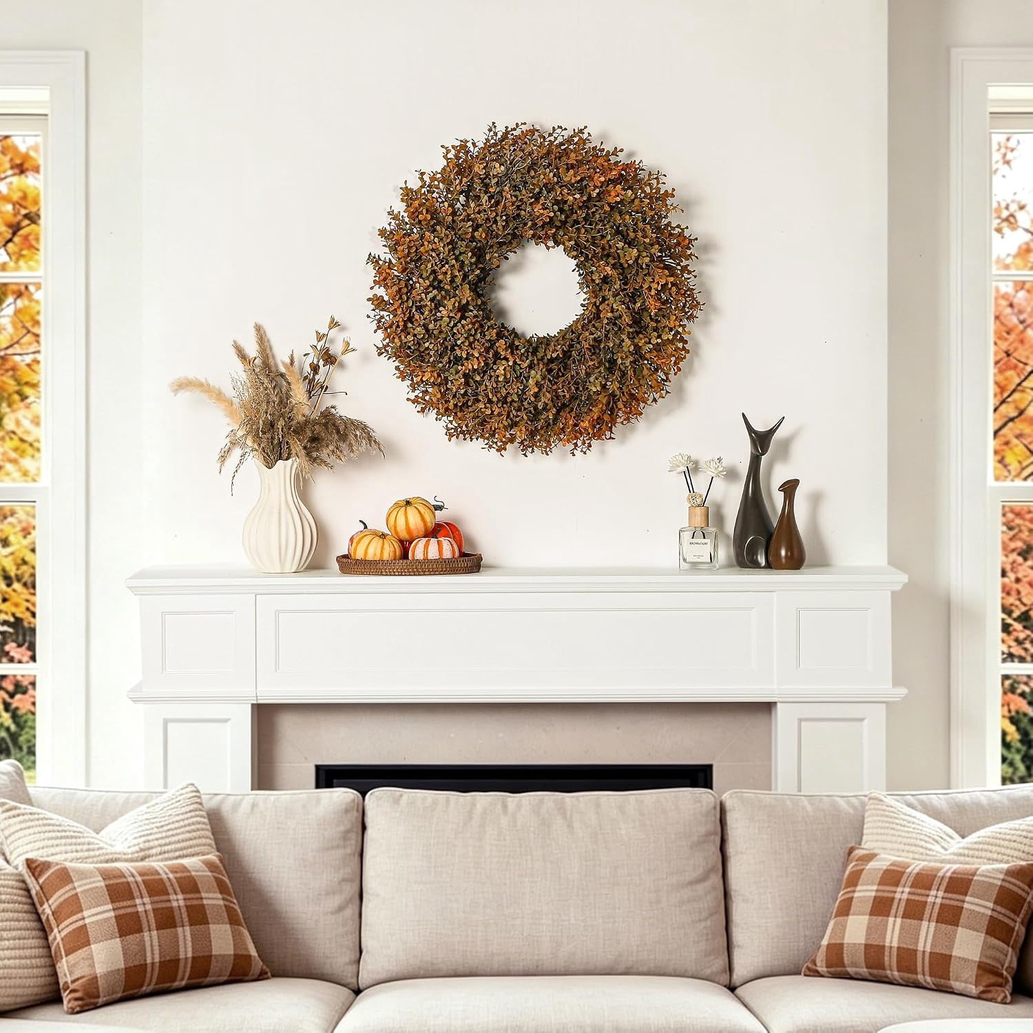 Satmonnus 26 inch fall boxwood wreath image 7
