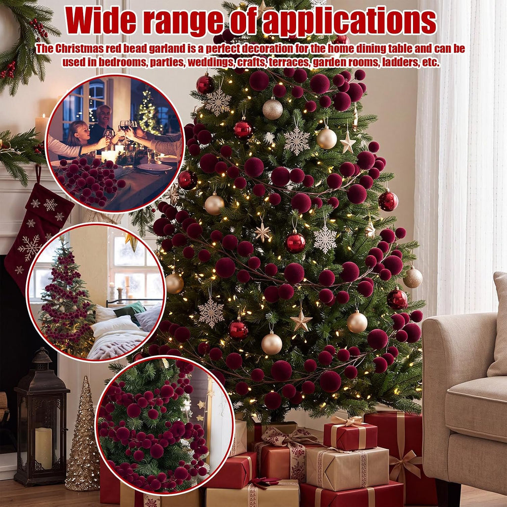 Velvet Ball Garland - Burgundy - image 4
