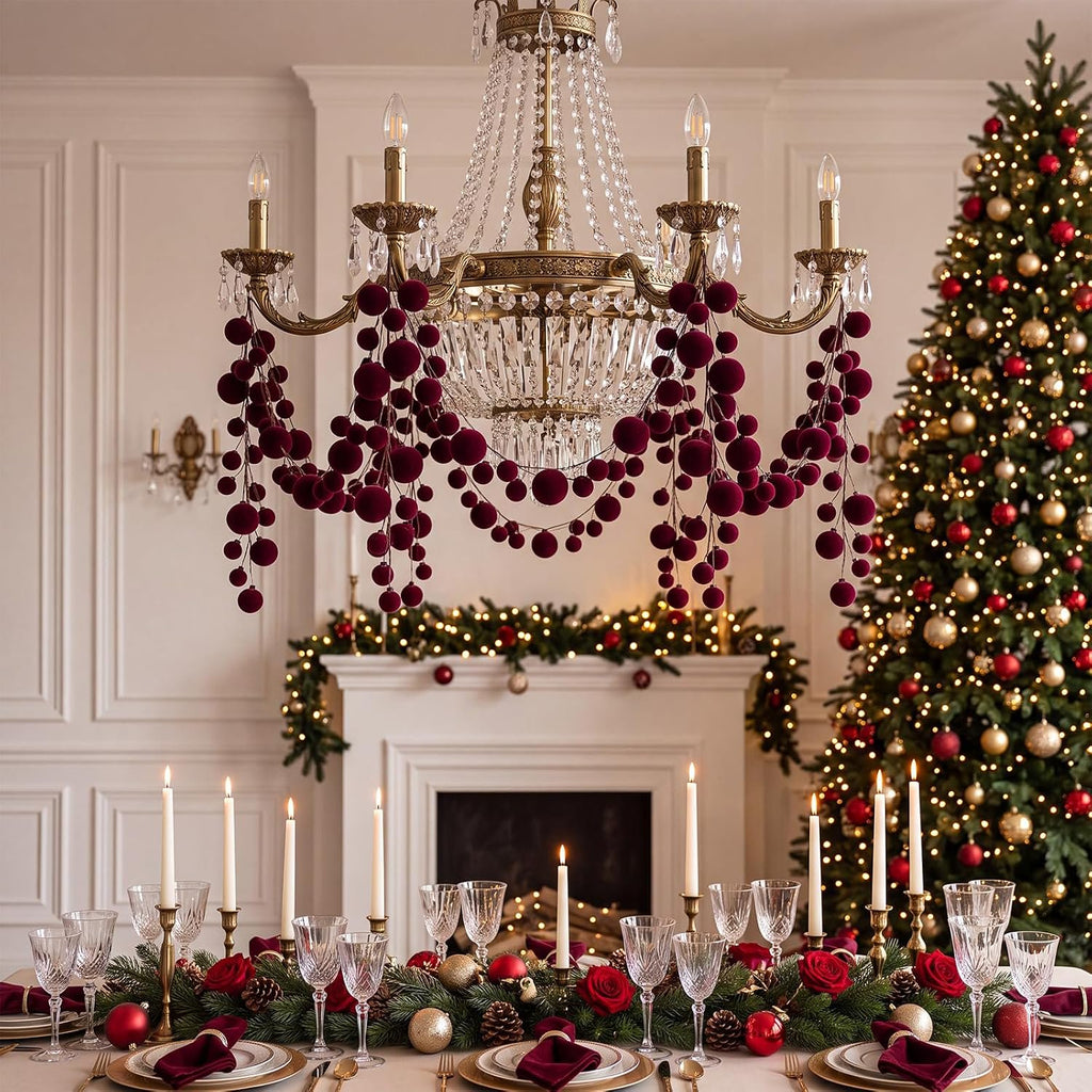 Velvet Ball Garland - Burgundy - image 5