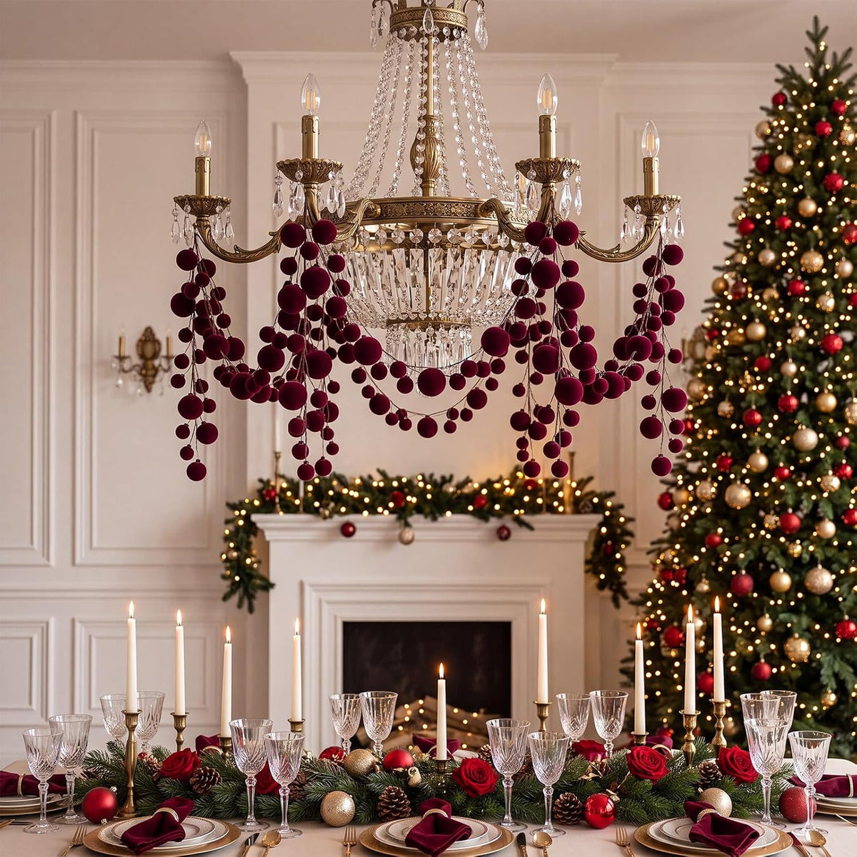 Velvet Ball Garland - Burgundy - image 5
