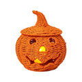 Handwoven Wicker Pumpkin Jack-O'-Lantern Style A-1